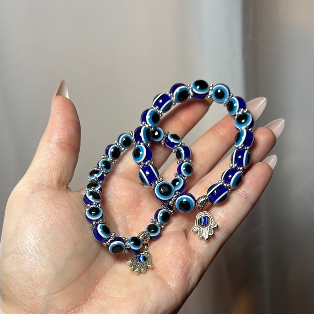 Blue Evil Eye Bracelet Set - Picture 4 of 4
